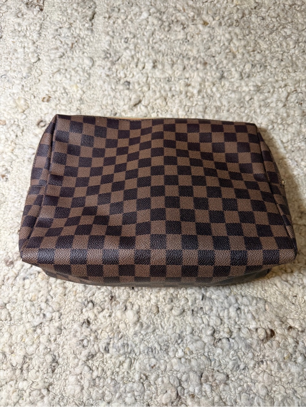 Amazon Brown Check Toiletry Pouch